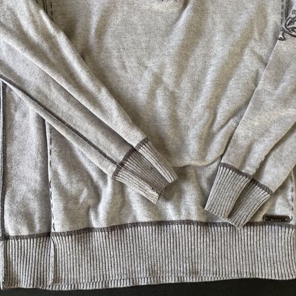 BKE Buckle Women's Sweater Dark Gray Size Large Long Sleeve Pullover 1/4 Zip - Picture 2 of 11